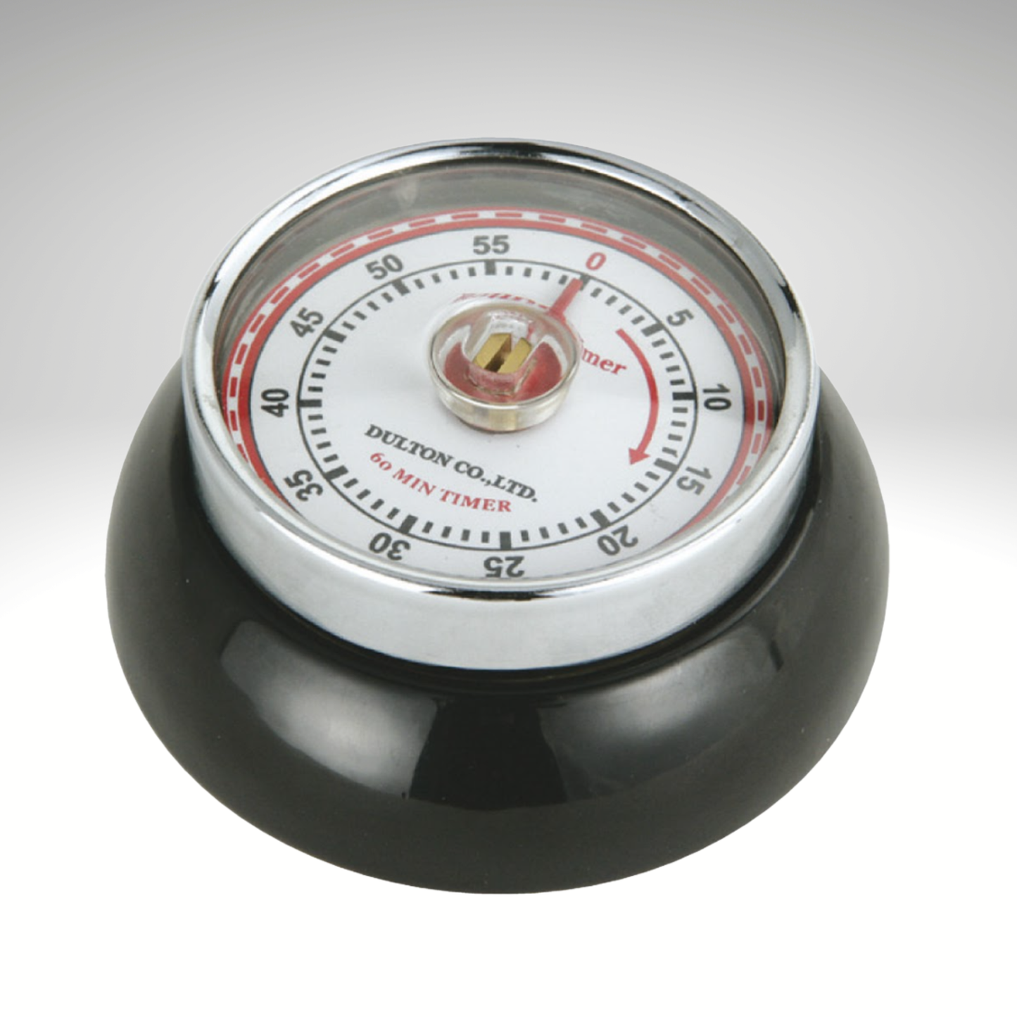 "Retro" Kitchen Timer, Black, 2.75” x 1.25"