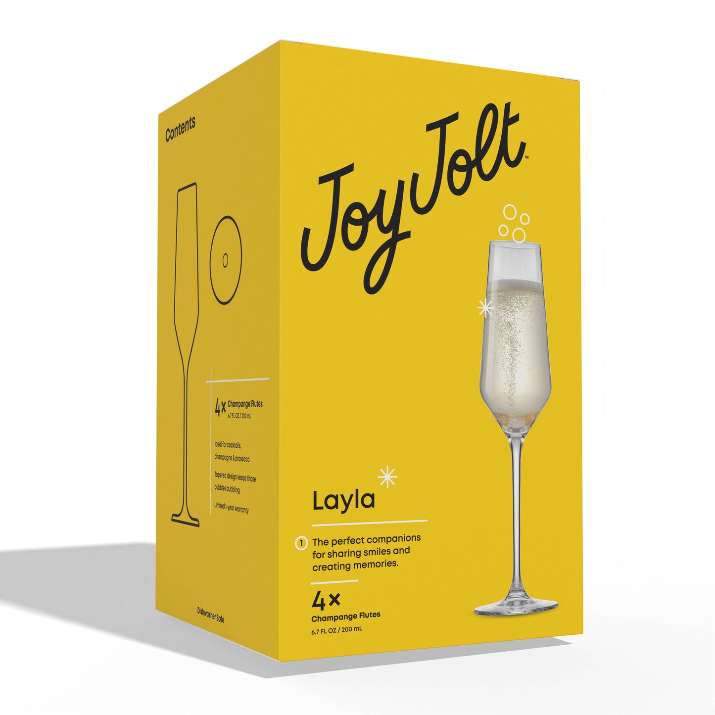 JoyJolt - Layla Champagne Glasses 6.7 Oz set of 2