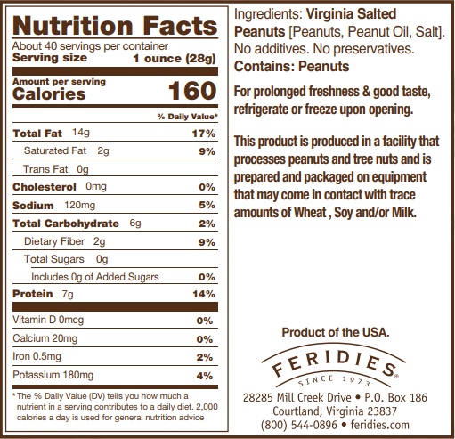 Salted Virginia Peanuts 36oz Tin Super Extra Large Salted Virginia Peanuts