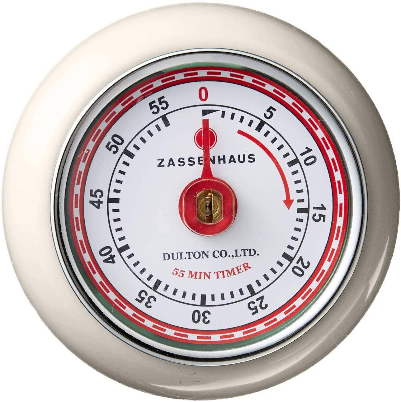 "Retro" Kitchen Timer, Cream, 2.75” x 1.25"