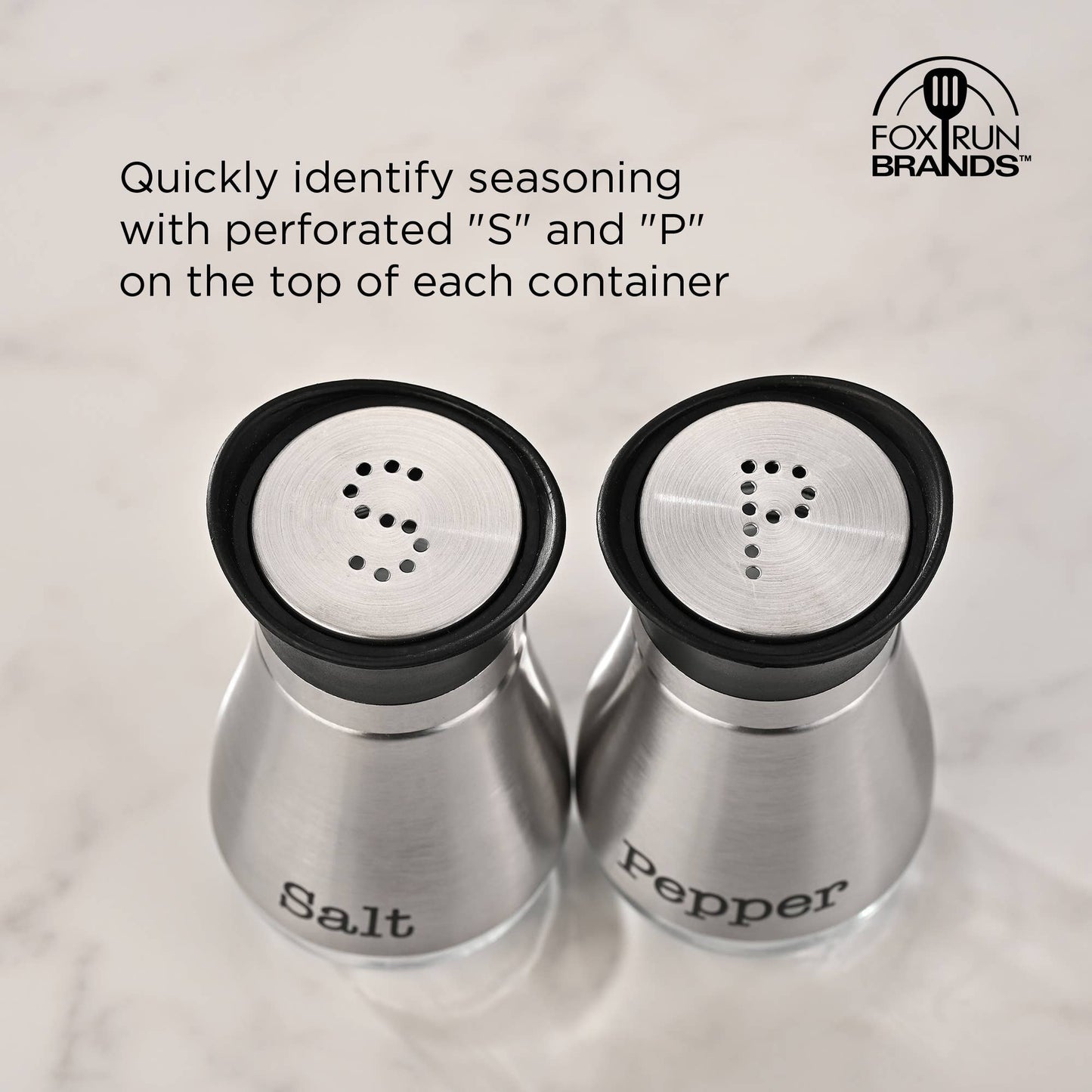Fox Run Brands - Fox Run Modern Salt and Pepper Shakers, Set of 2, 4 Ounce