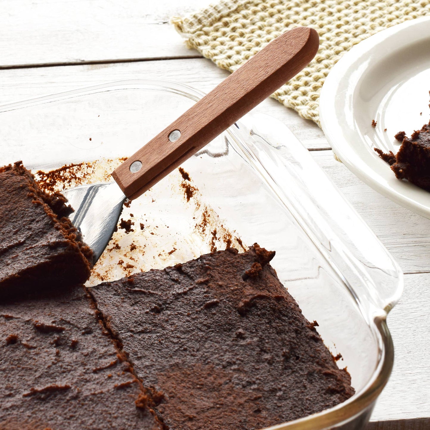 Spatula 7.5" W/ Wood Handle Bucket /24