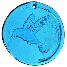 Blenko Suncatcher Hummingbird Turquoise