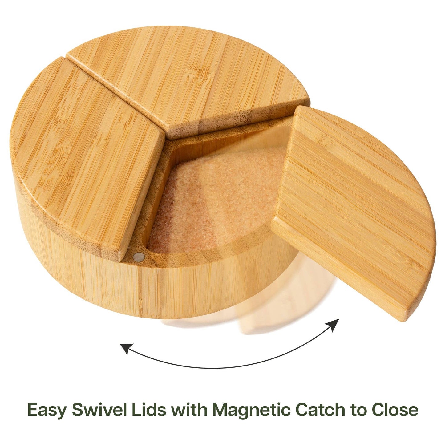 Totally Bamboo - Trio Salt Cellar Storage Box with Swivel Lids