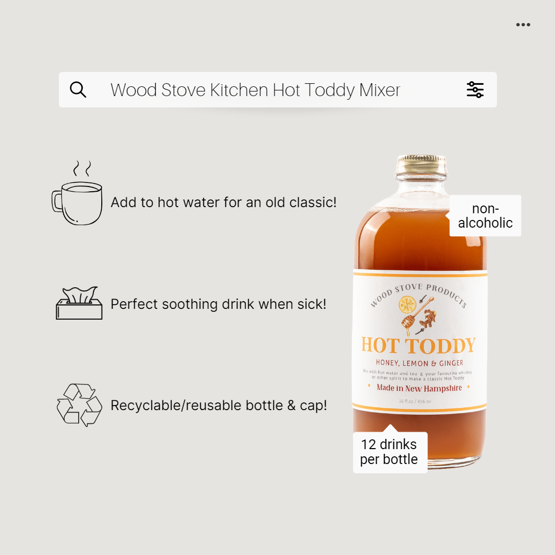 Wood Stove Kitchen - Hot Toddy Mix, 16 fl oz - Cocktail Mixer and Mocktail Mixer