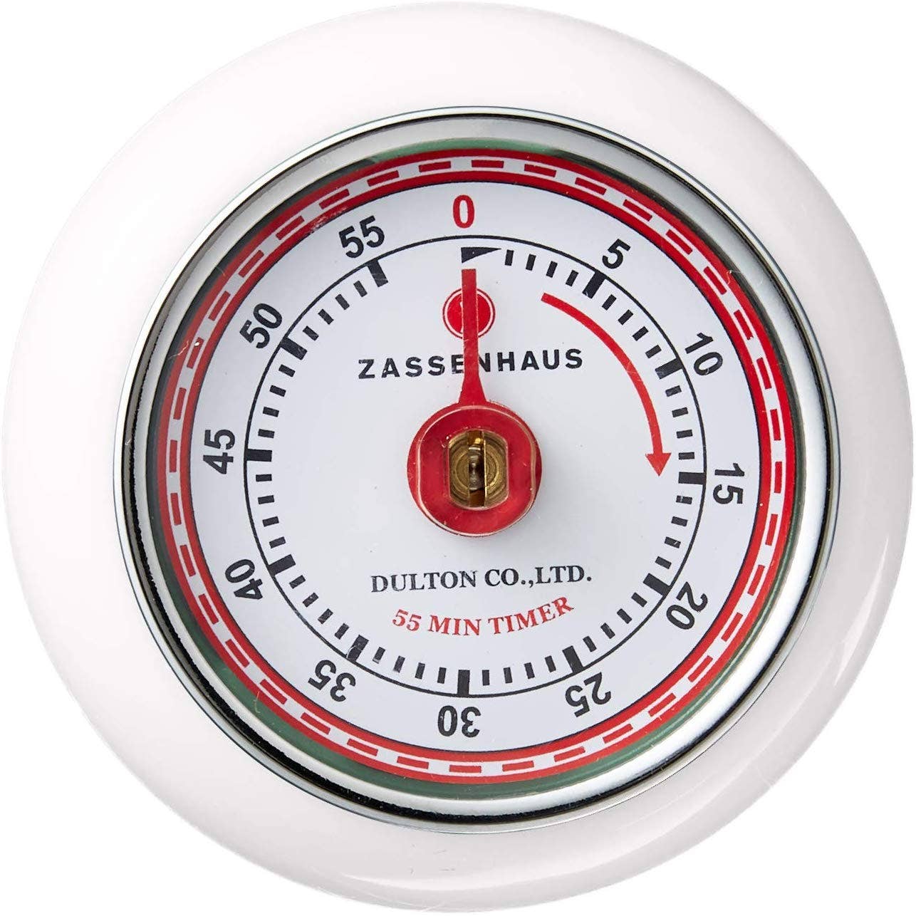 "Retro" Kitchen Timer, White, 2.75" x 1.25"