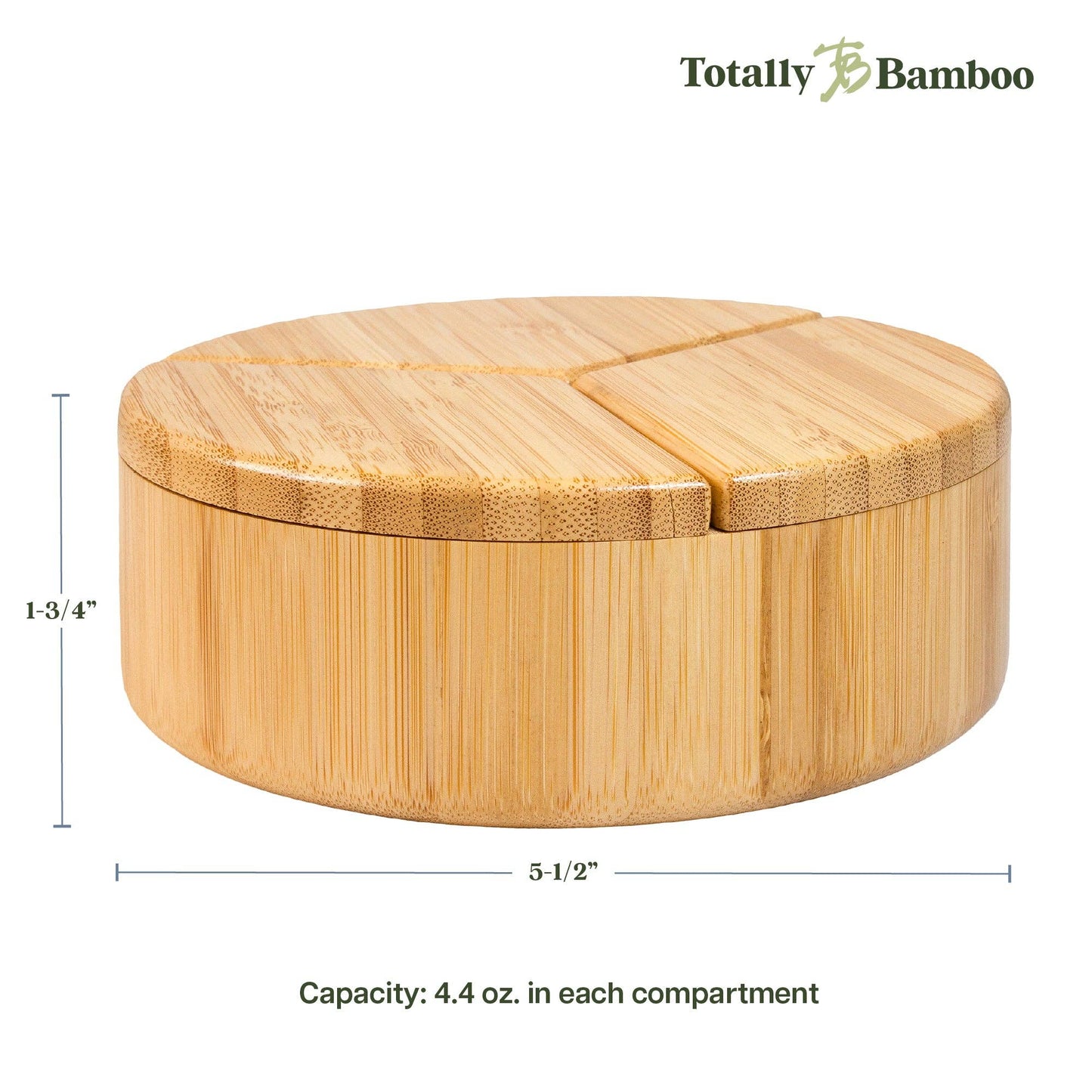 Totally Bamboo - Trio Salt Cellar Storage Box with Swivel Lids