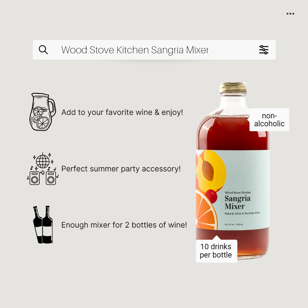 Wood Stove Kitchen - Sangria Cocktail Mixer and Mocktail Mixer, 16 fl oz