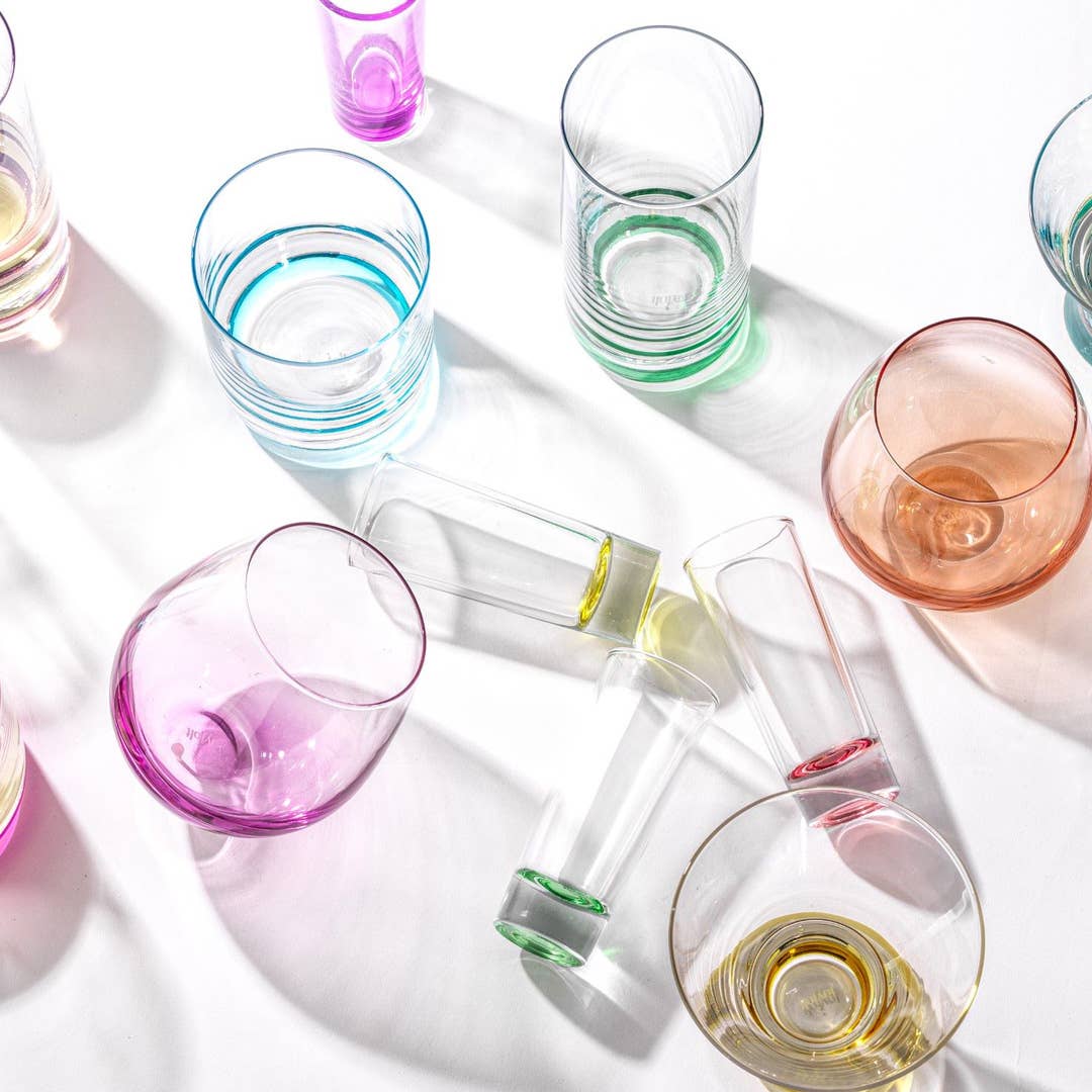JoyJolt - JoyJolt Hue Colored Highball Drinking Glasses - Set of 6