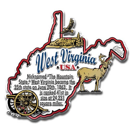 West Virginia Information State Magnet Made in USA