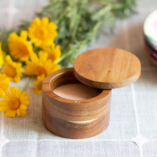 Totally Bamboo - Rock & Branch® Acacia Salt Cellar with Swivel Lid