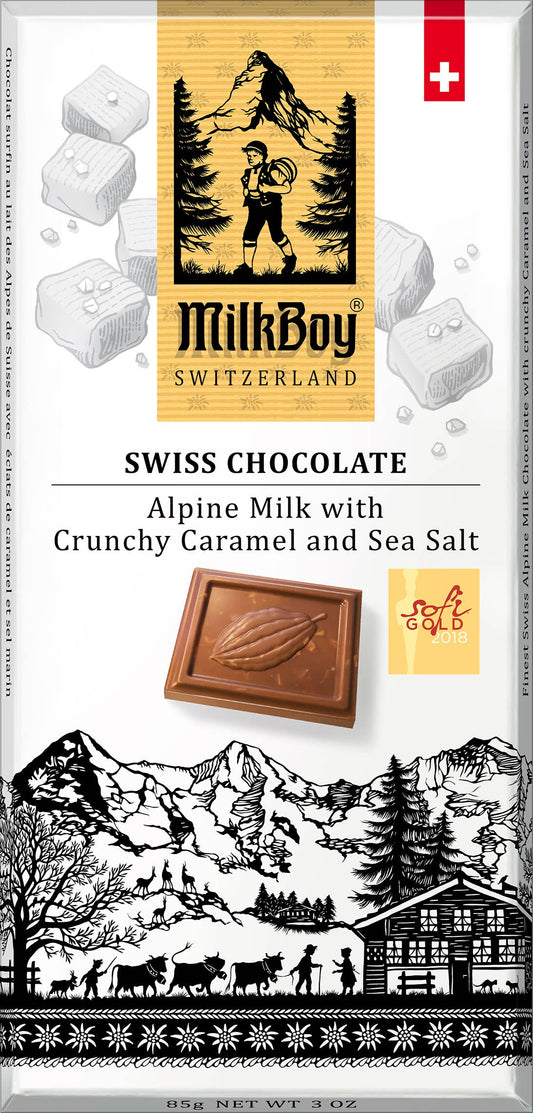 Milk Chocolate with crunchy Caramel & Sea Salt Bar