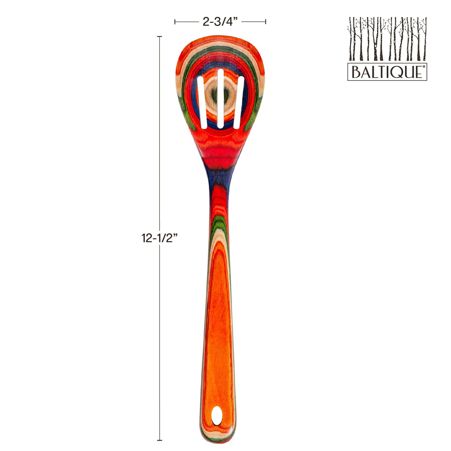 Totally Bamboo - Baltique® Marrakesh Colorful Wooden Slotted Spoon, 12.5"