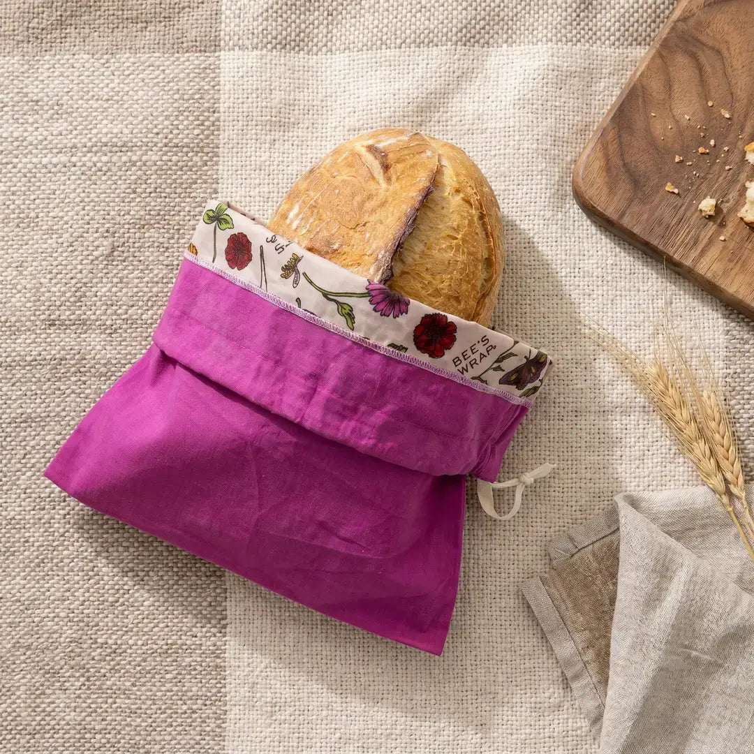 Bee's Wrap - Bees Wrap Reusable Beeswax Lined Artisan Bread Bag - Magenta