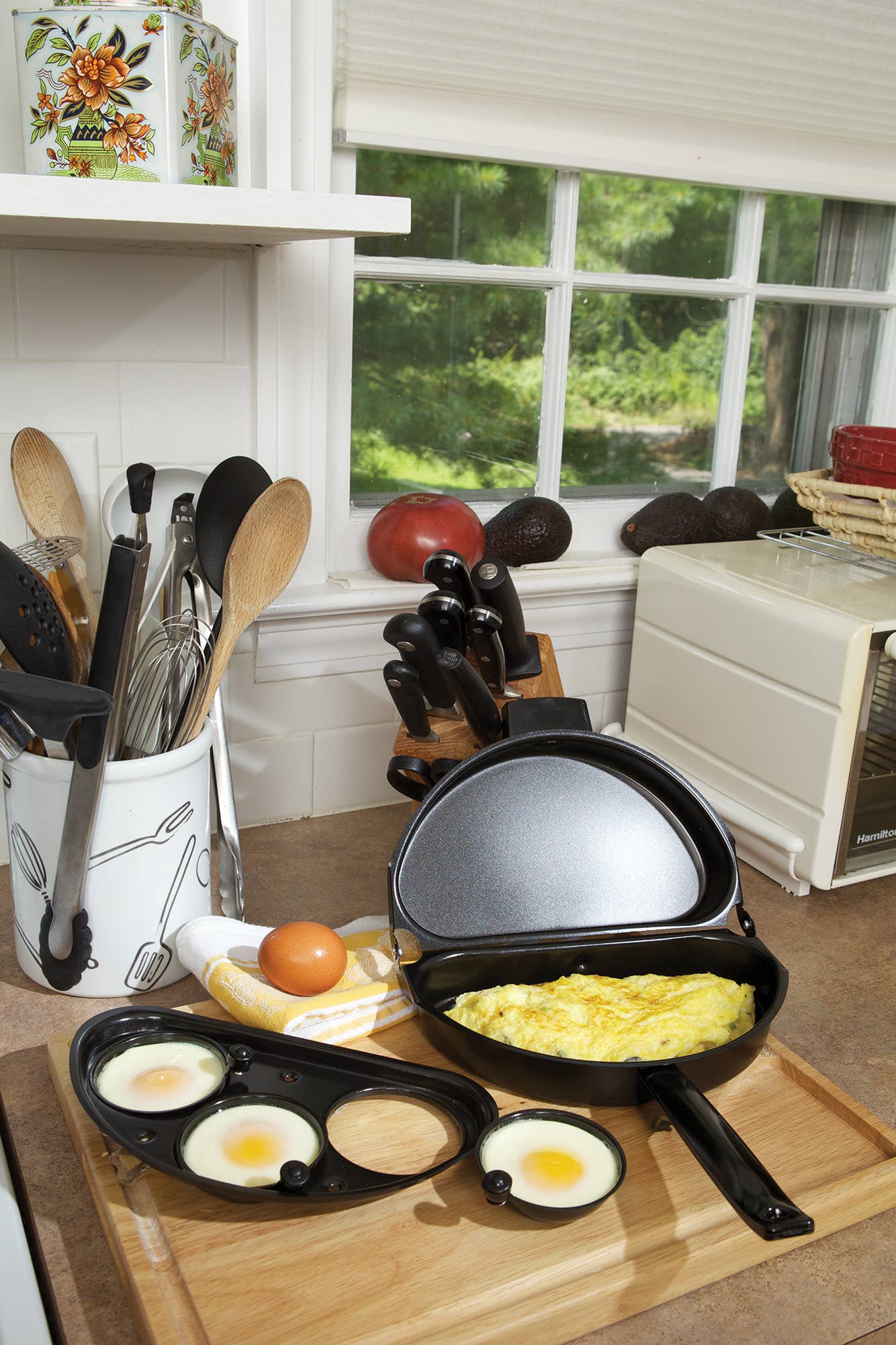 Fox Run Brands - Fox Run Omelette Pan, Egg Poacher Set, 11.25" x 9.5" x 2.5"