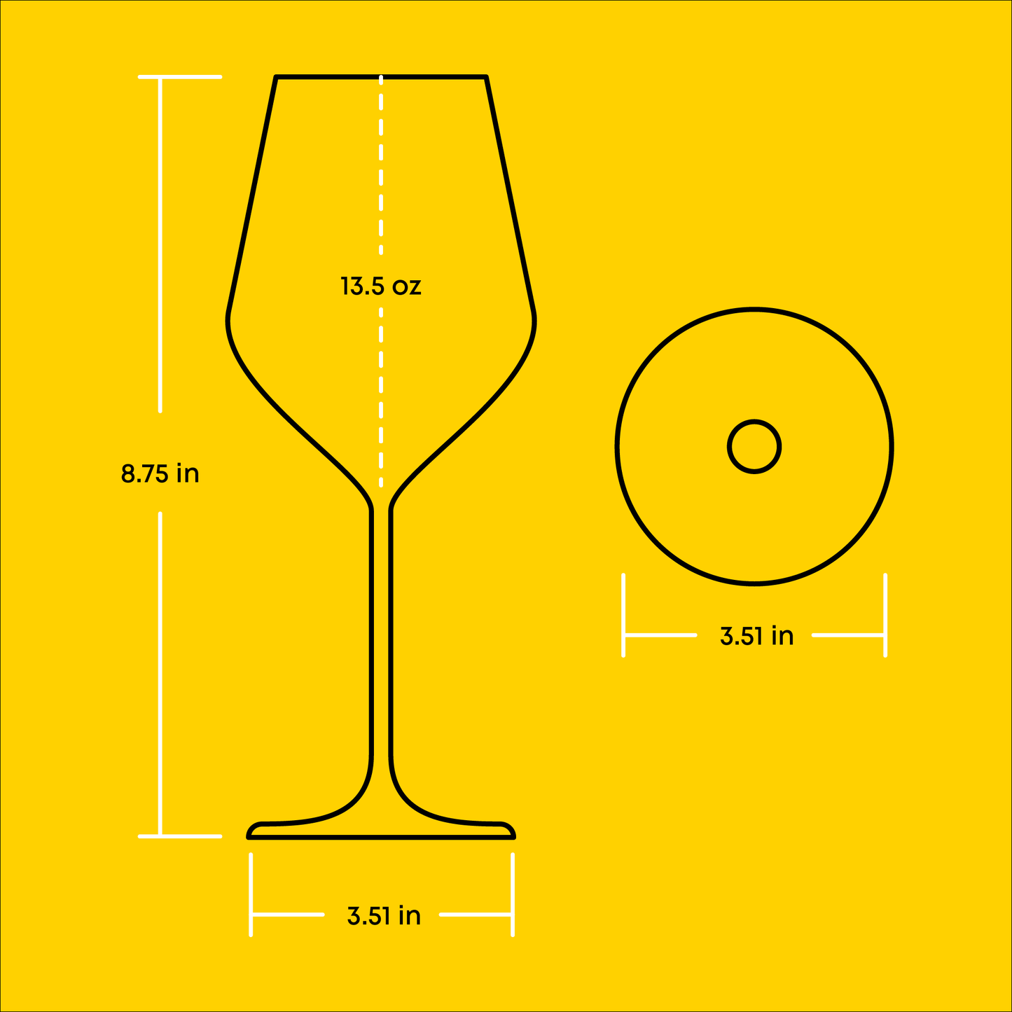 JoyJolt - Layla White Wine Glasses, 13.5 Oz Set of 4