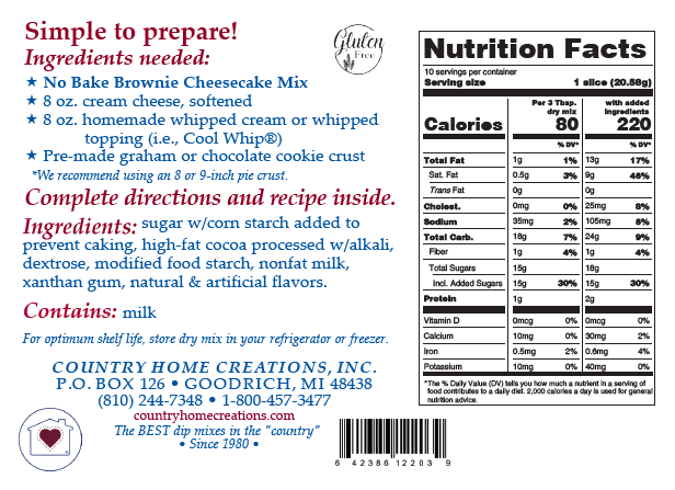 Country Home Creations - No Bake Brownie Cheesecake Mix - NEW RELEASE