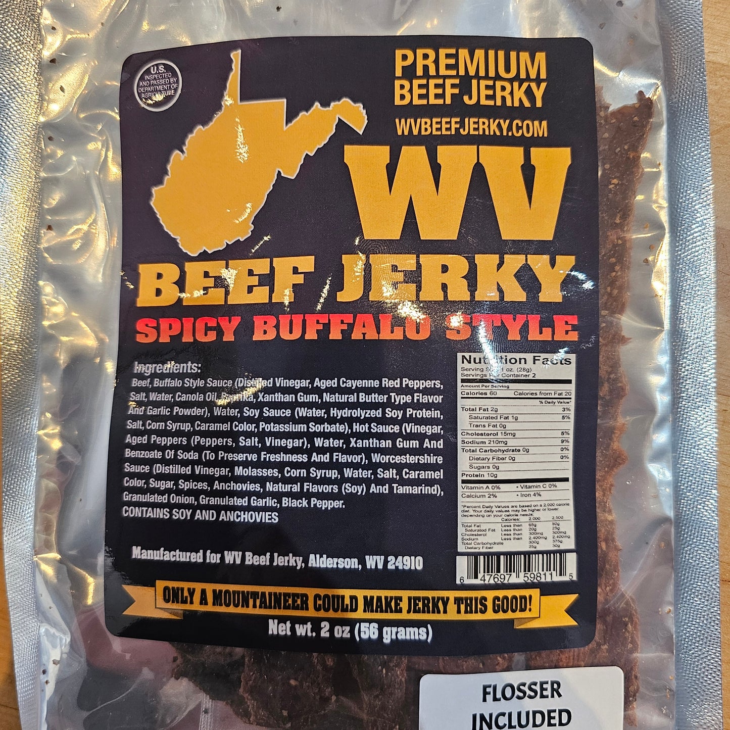 WV Beef Jerky Spicy Buffalo