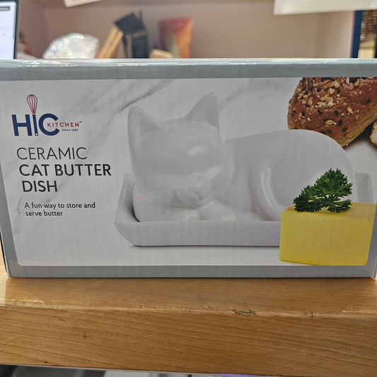 Ceramic Cat Butter Dish