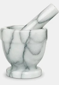 HIC Carrara Marble Mortar and Pestle - 4"
