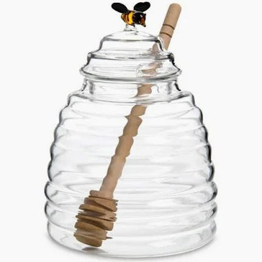 HIC Glass and Honey Jar Dipper Set